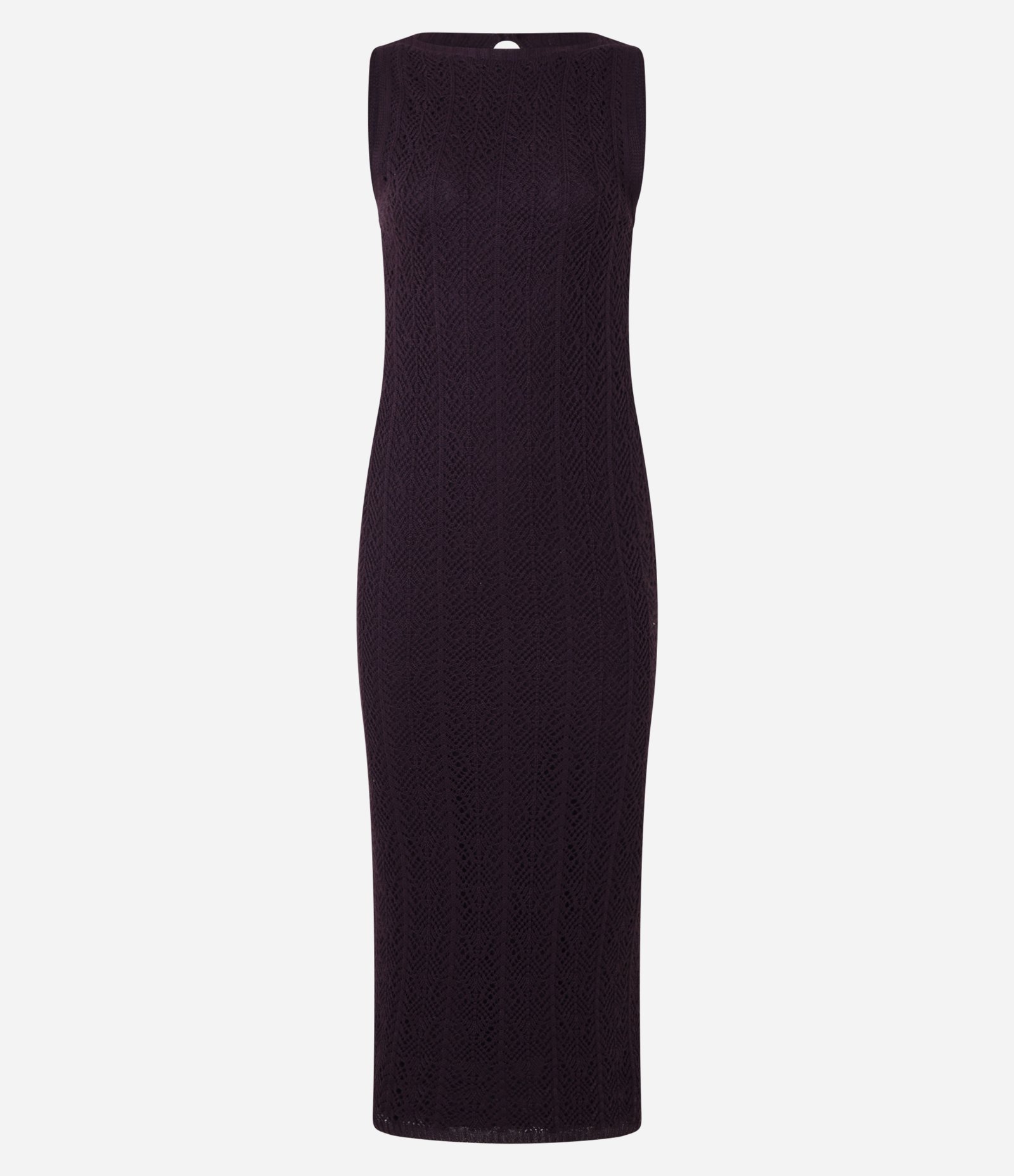 Vestido Reto Long Midi em Tricô Texturizado Bordô 6