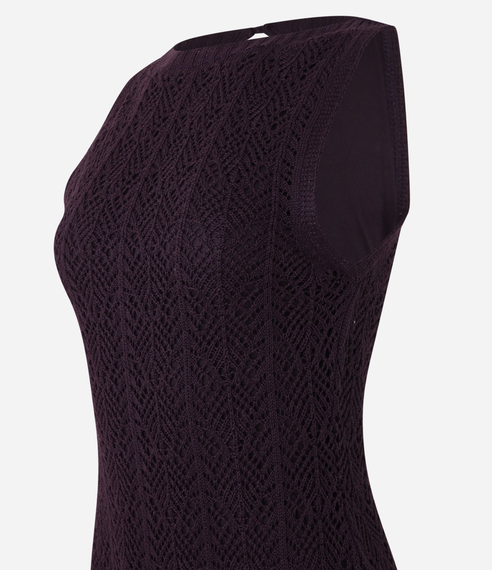 Vestido Reto Long Midi em Tricô Texturizado Bordô 7