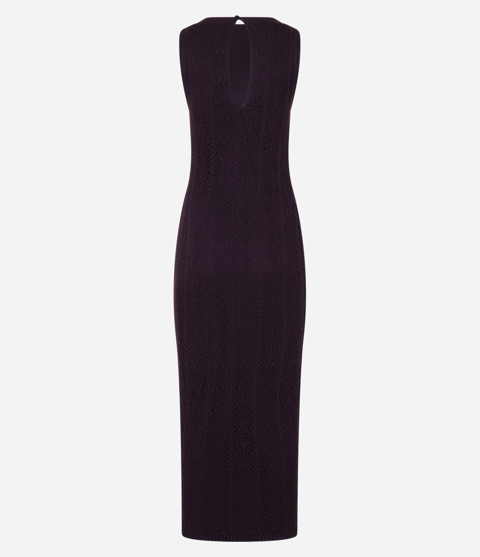 Vestido Reto Long Midi em Tricô Texturizado Bordô 8