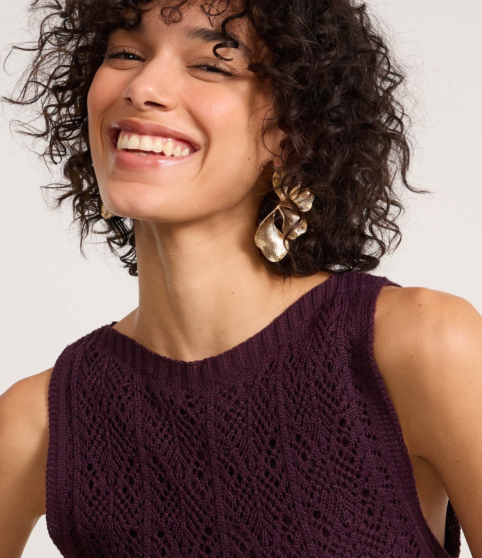 Vestido Reto Long Midi em Tricô Texturizado Bordô 3