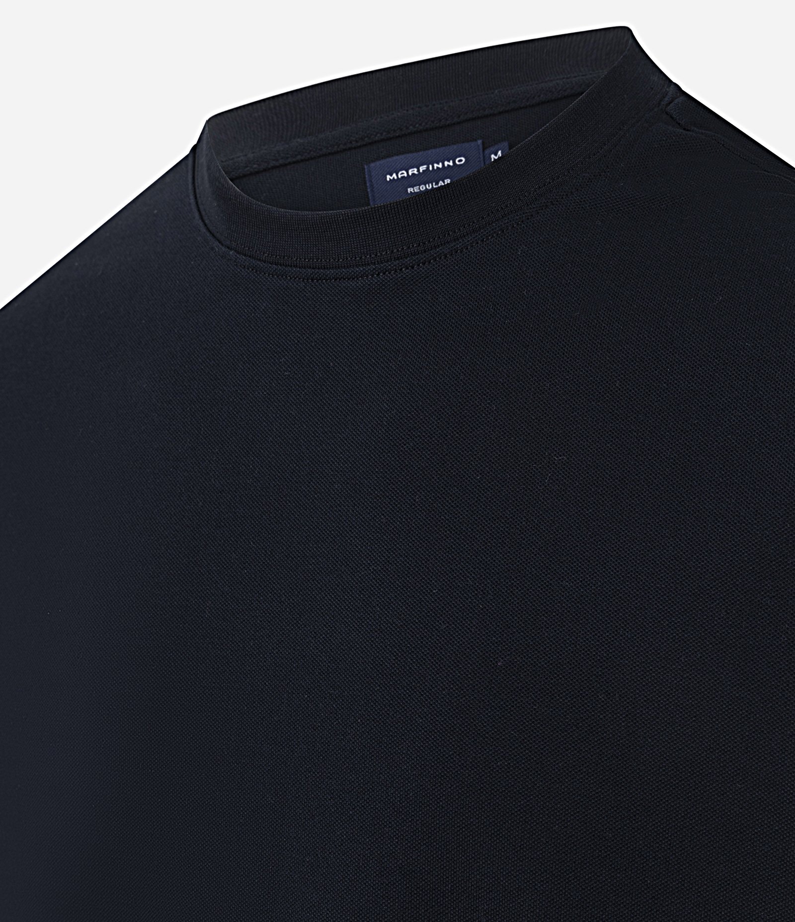 Camiseta Casual em Algodão com Textura Piquet Preto 2