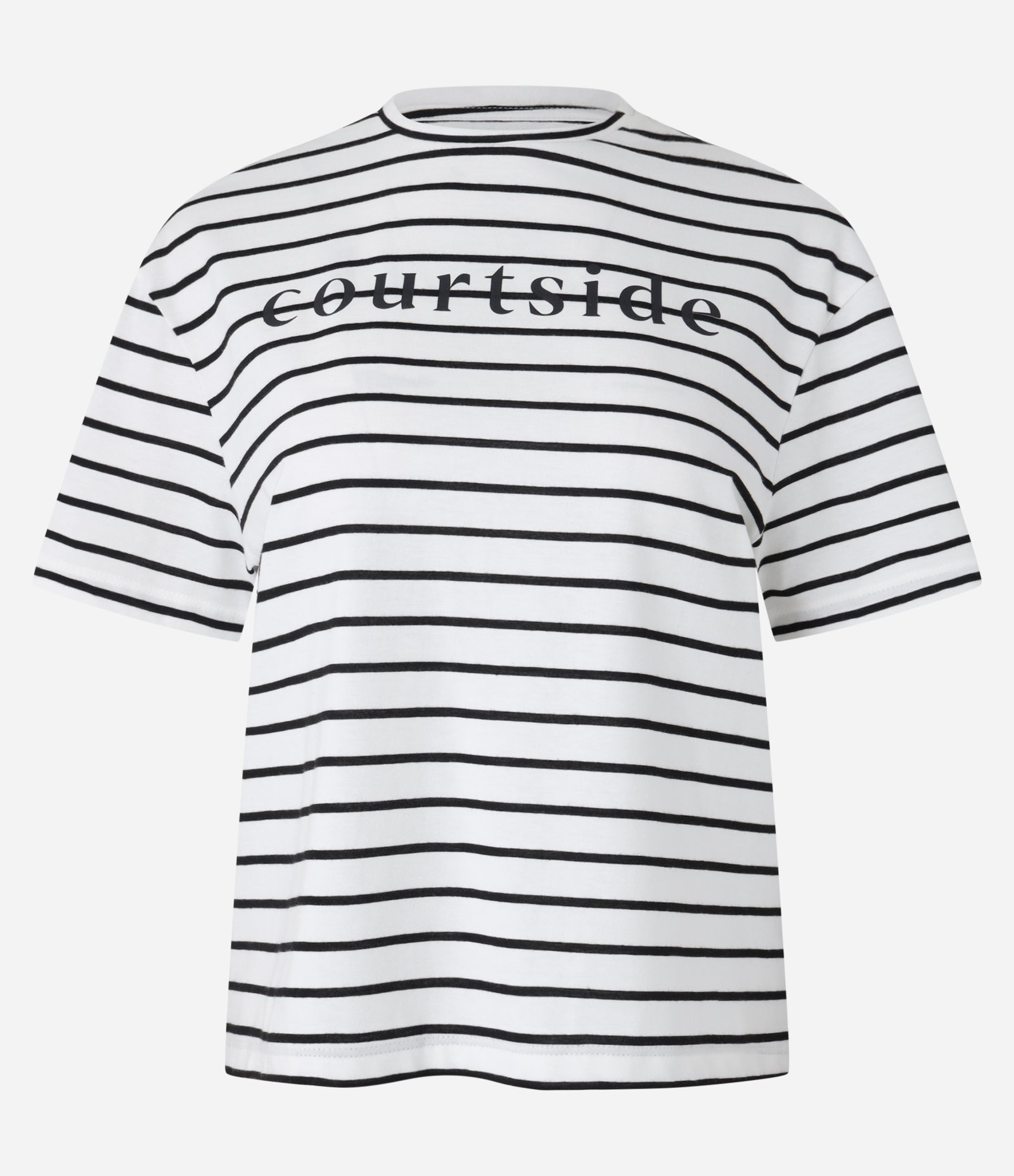 Blusa Listrada em Algodão com com Lettering Courtside Branco 5