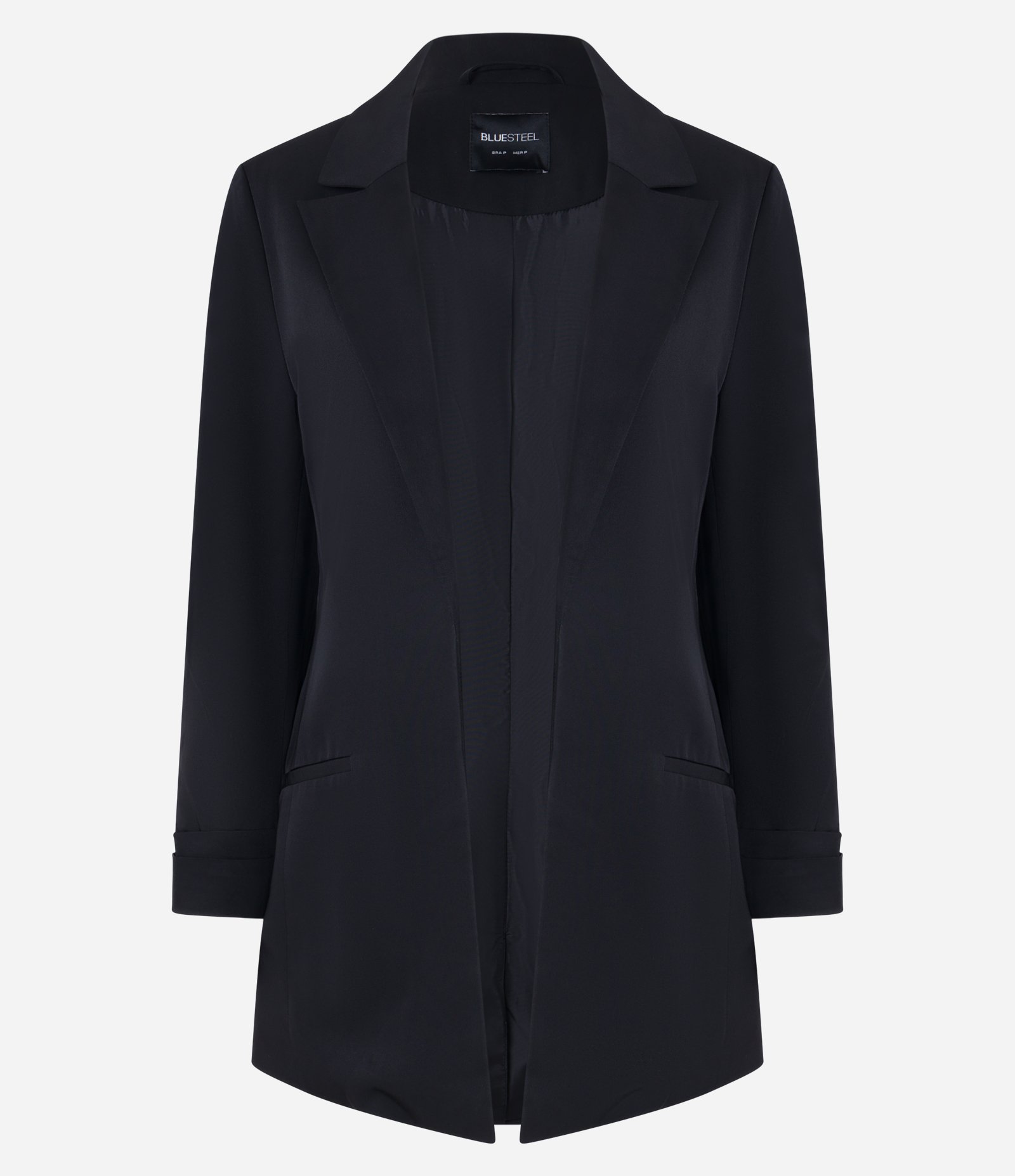 Blazer Alongado em Alfaiataria com Prega nas Mangas Preto 5