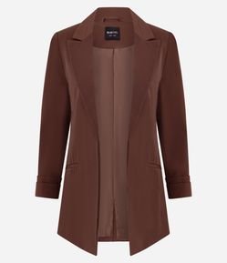 Blazer Oversized Alongado em Alfaiataria com Pregas no Punho