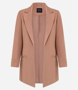 Blazer Oversized Alongado em Alfaiataria com Pregas no Punho