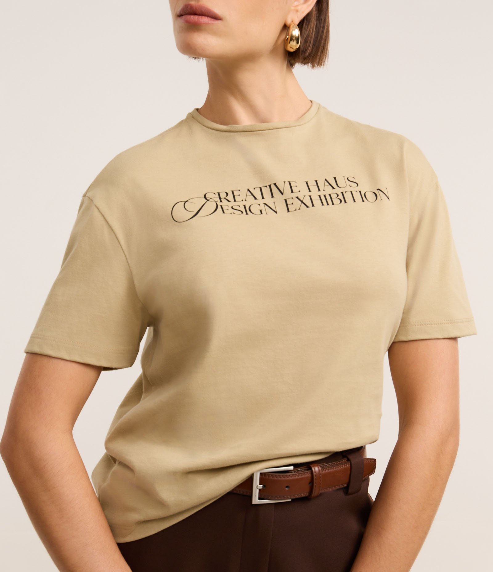 Camiseta Boxy em Algodão com Estampa Design Exhibition Verde 3