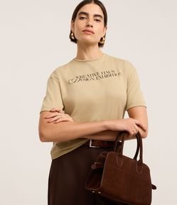 Camiseta Boxy em Algodão com Estampa Design Exhibition