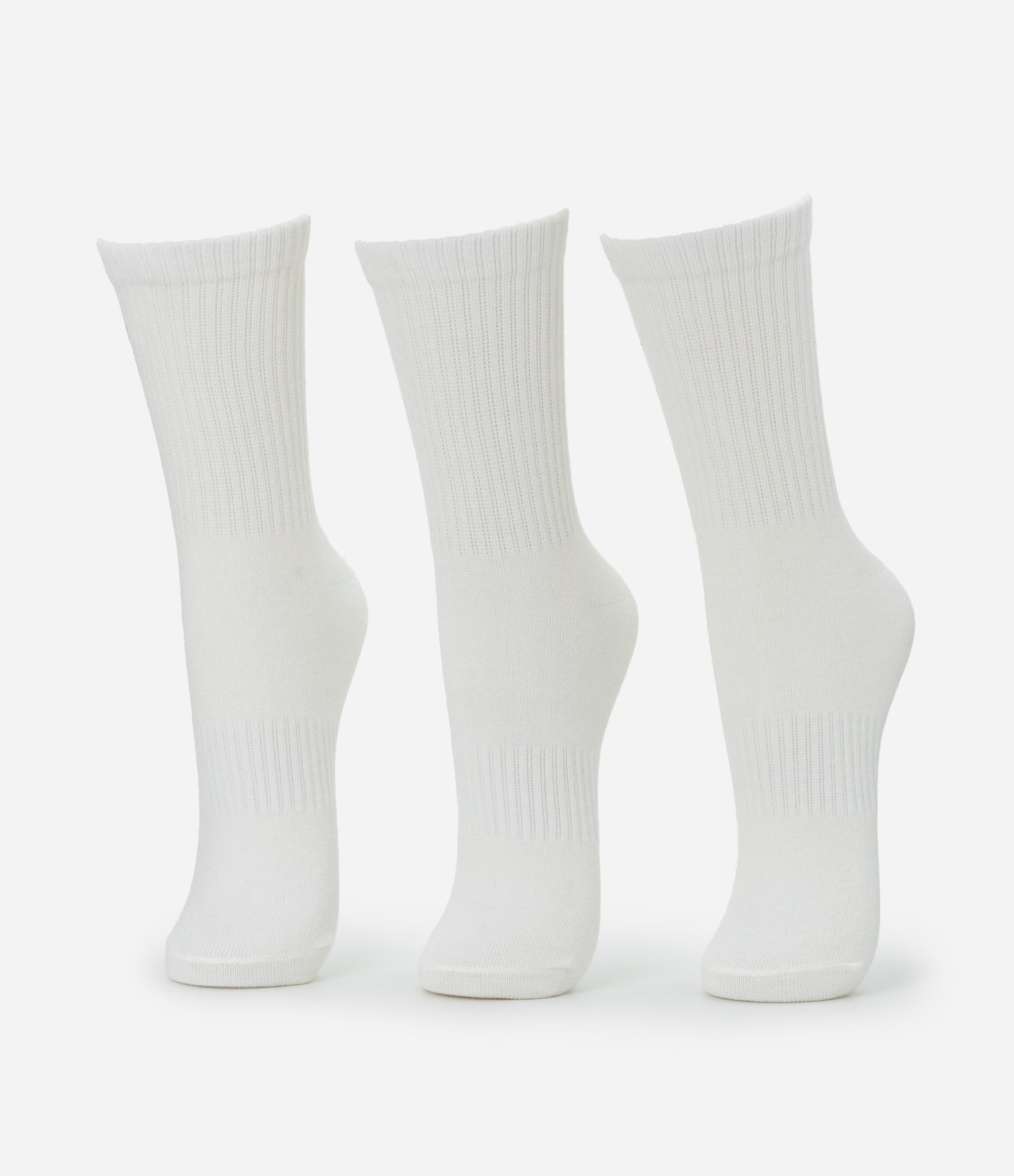 Kit 03 Meias Cano Médio de Algodão com Bordados de Objetos de Academia Branco 3