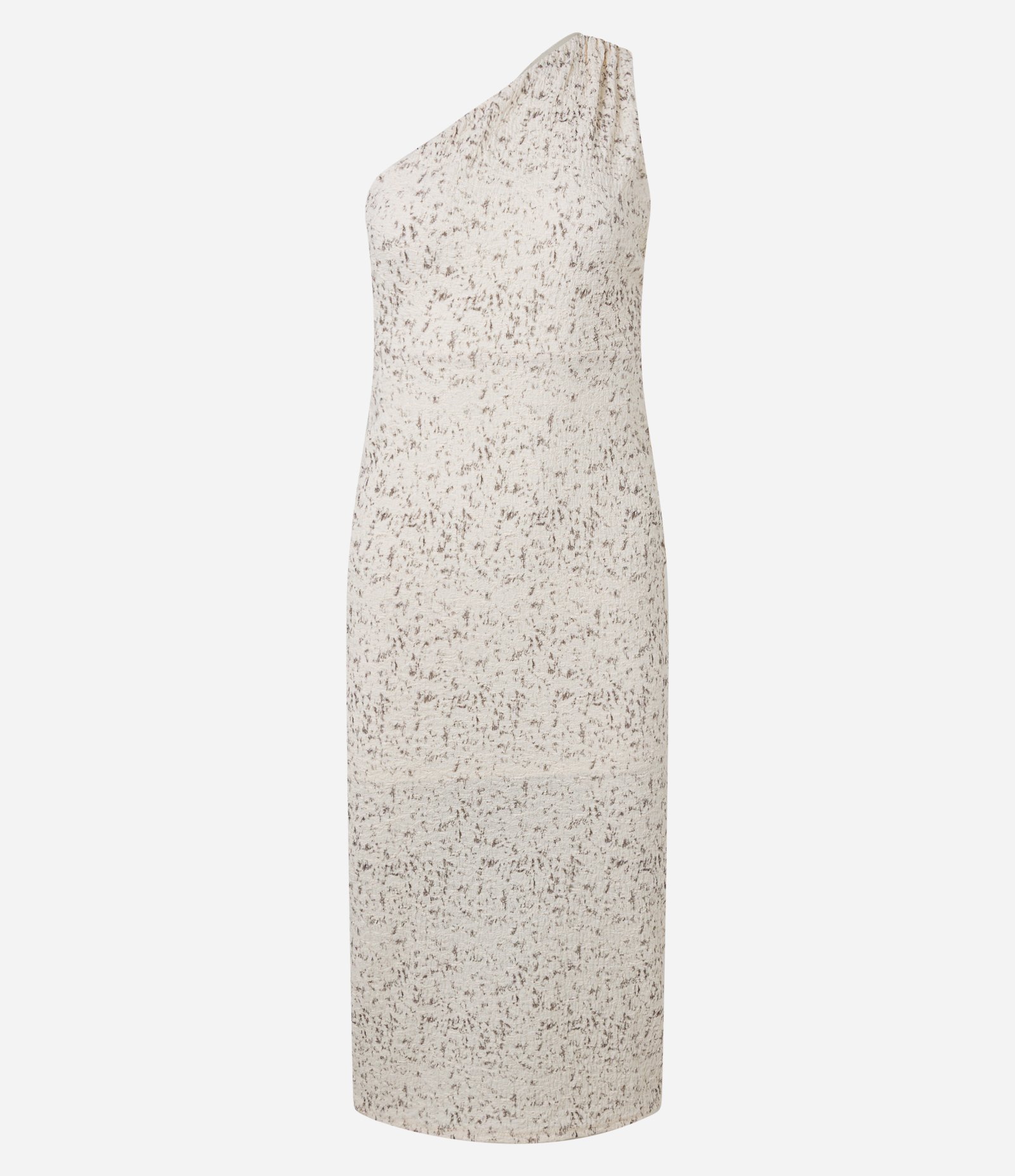 Vestido Midi com Ombro Só e Textura Branco 7