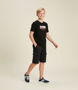 Bermuda Infantil com Bolsos Cargo e Zíper - Tam 5 a 14 Anos