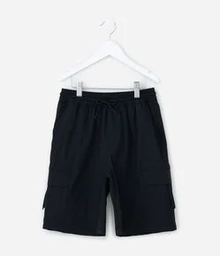 Bermuda Infantil com Bolsos Cargo e Zíper - Tam 5 a 14 Anos