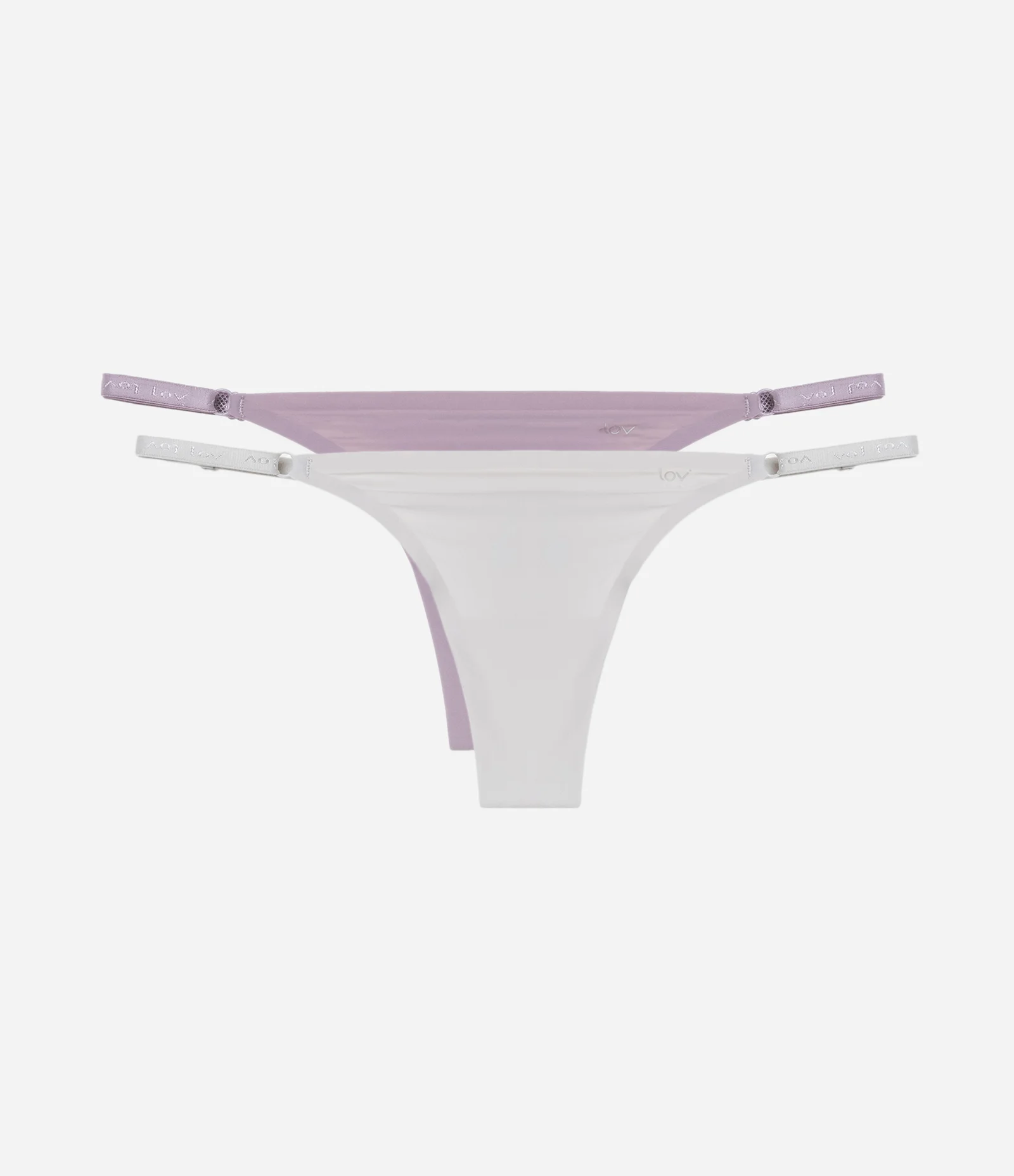 Kit 02 Calcinhas String Fio em Microfibra Lilás Neutro/Cinza 1