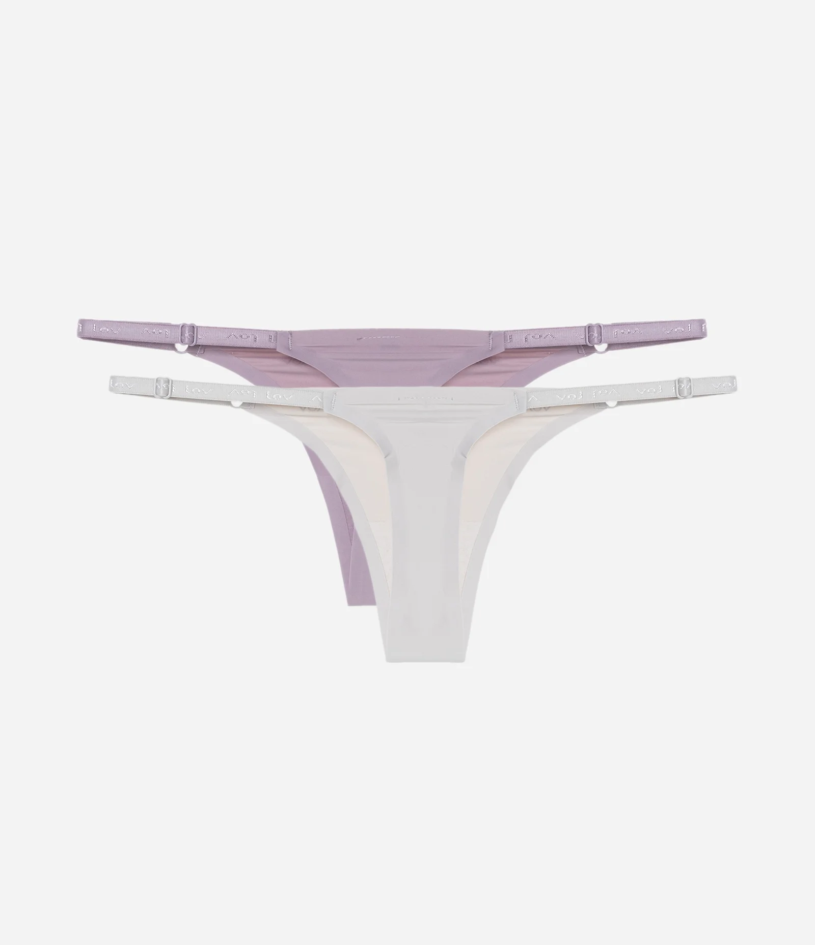 Kit 02 Calcinhas String Fio em Microfibra Lilás Neutro/Cinza 2