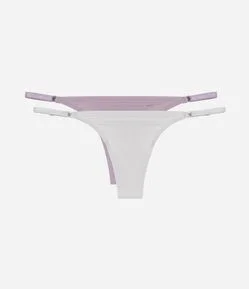 Kit 02 Calcinhas String Fio em Microfibra