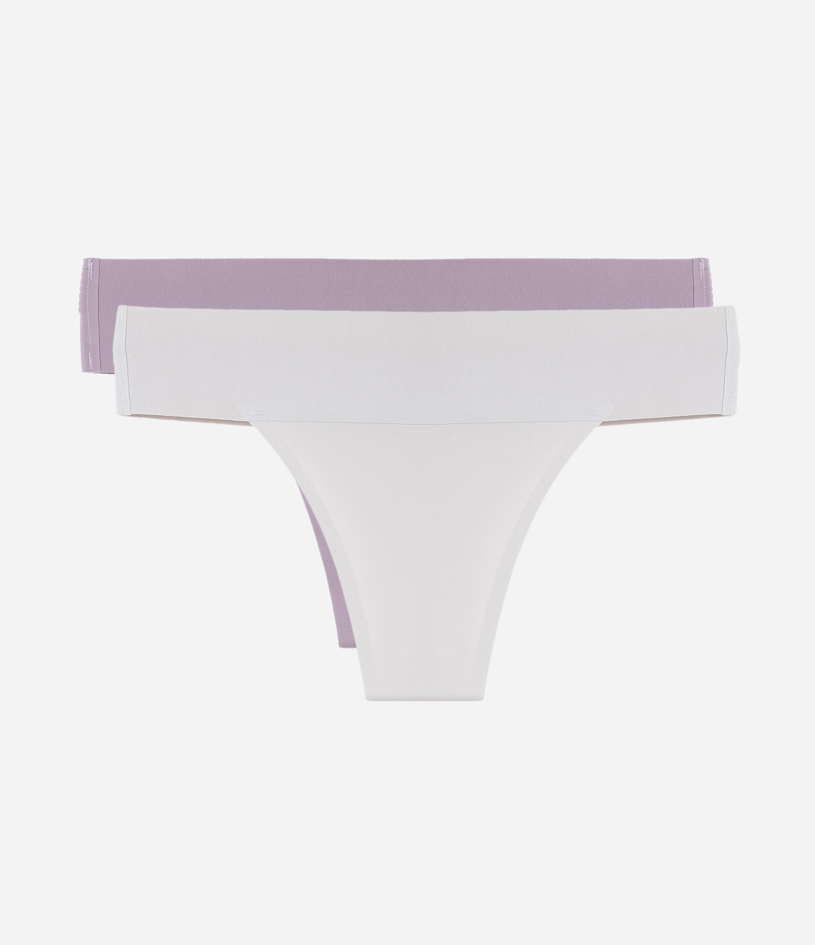 Kit 02 Calcinhas Biquíni em Microfibra com Cós Largo Rosa Neutro/Off White 2