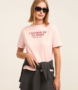 Camiseta Boxy em Algodão com Estampa Lettering