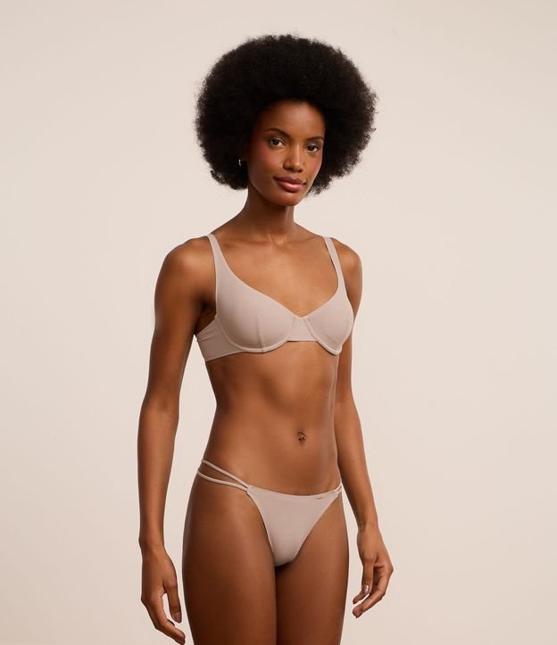 Calcinha String Fio em Microfibra Texturizada com Lateral Dupla