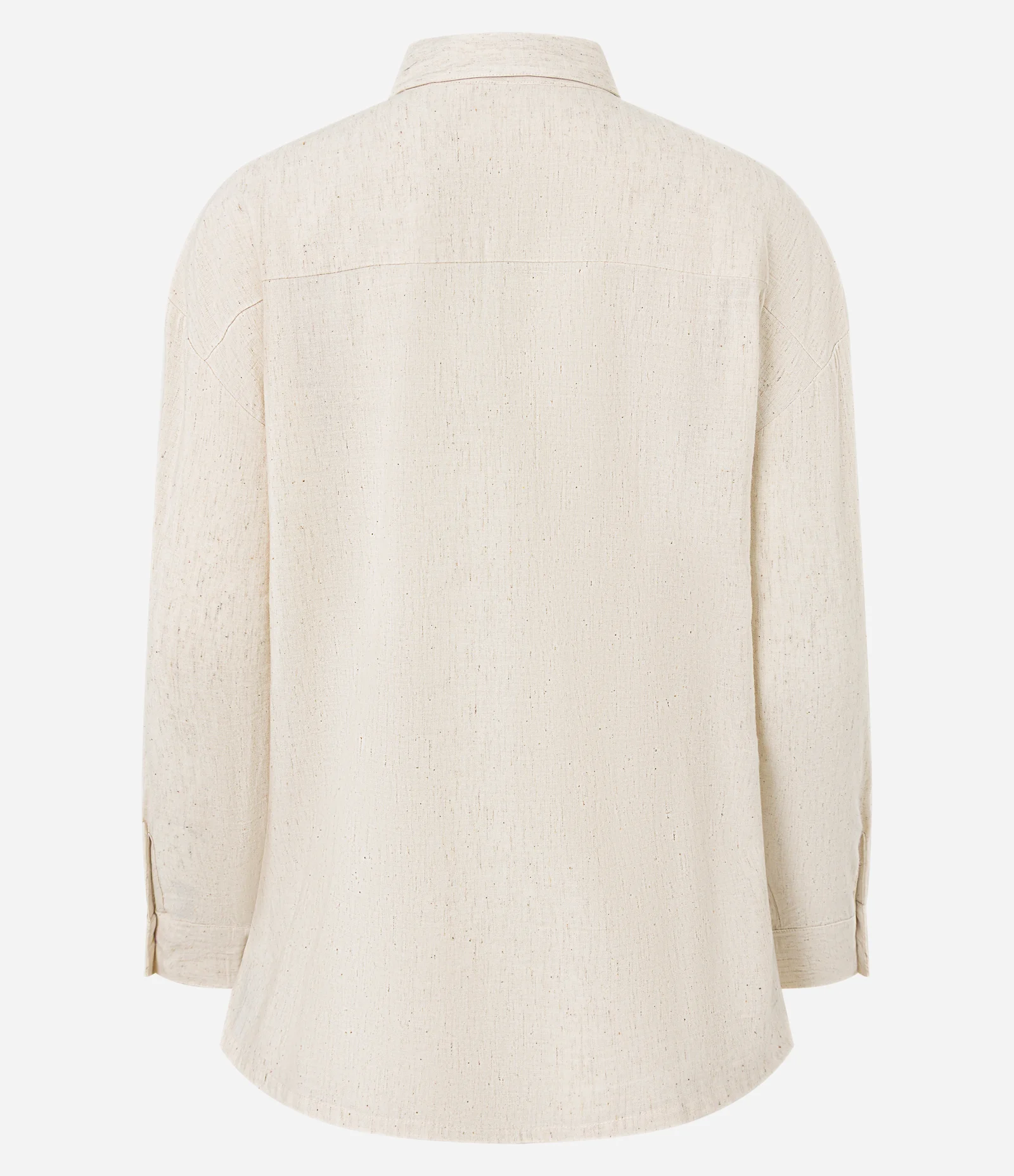 Camisa em Viscolinho com Laise na Barra Bege 9