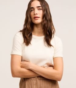 Blusa T-Shirt Regular em Cotton com Elastano