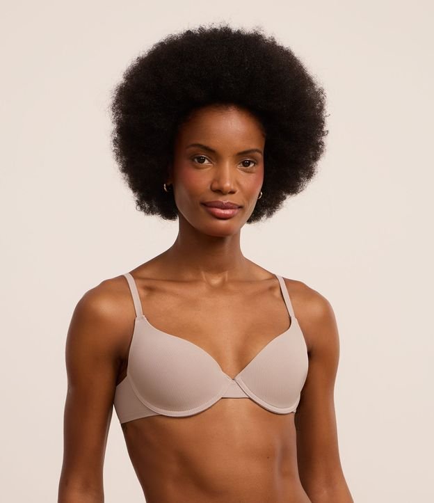 Sutiã Base em Microfibra Texturizada com Bojo Oco