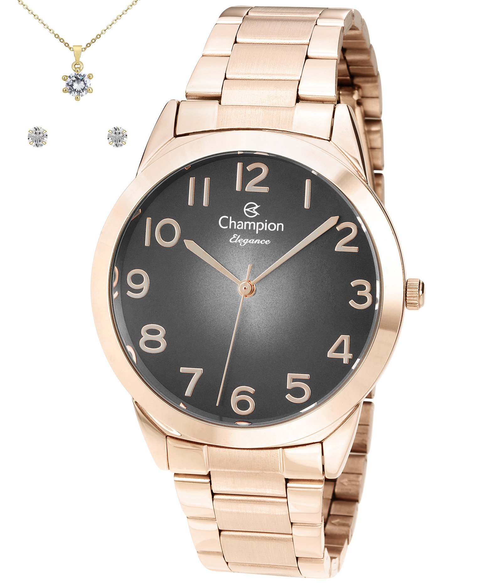 Kit Relógio Analógico Feminino Champion Rose 3