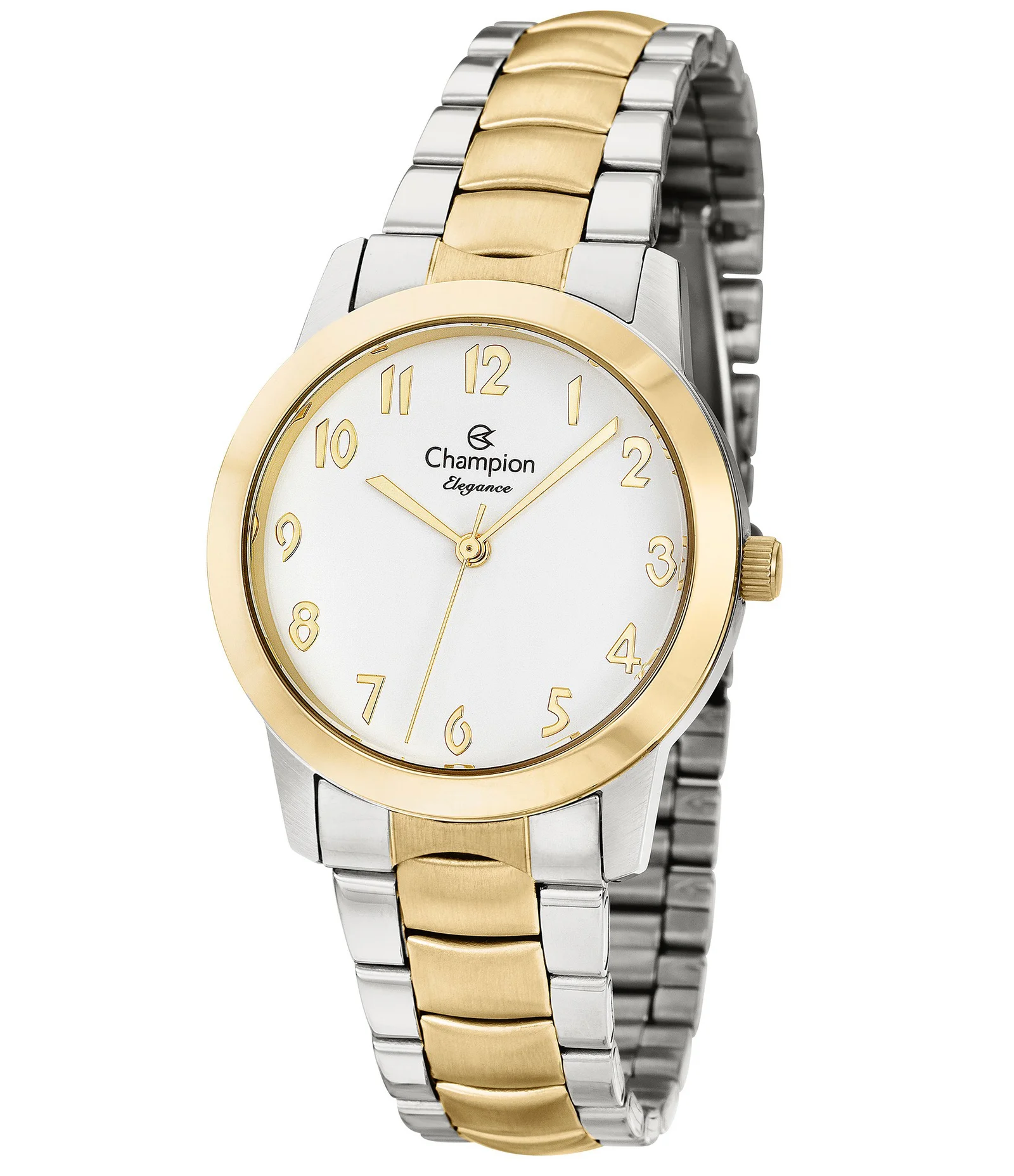 Kit Relógio Analógico Feminino Champion Dourado/Prata 1