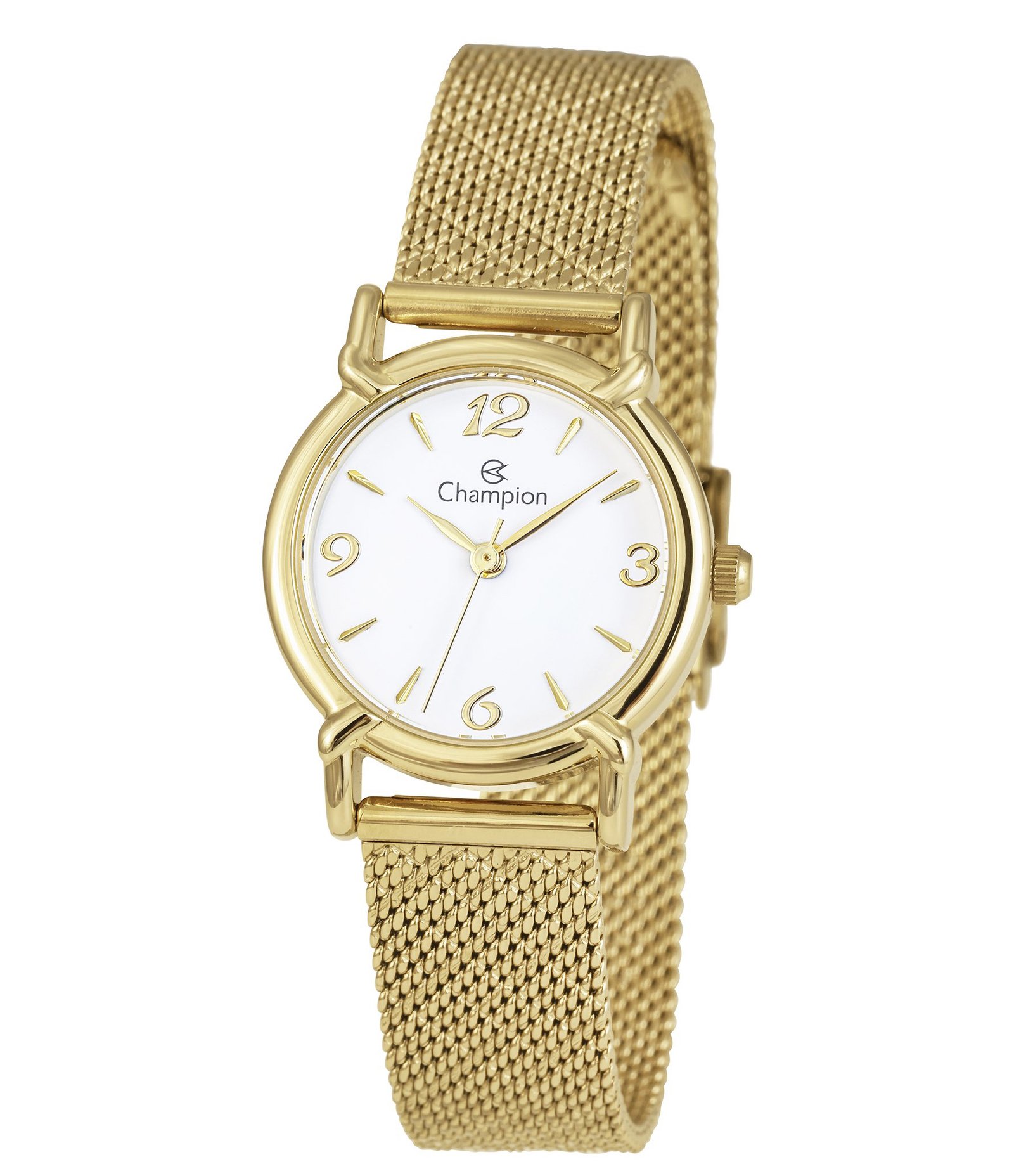 Kit Relógio Analógico Feminino Champion Dourado 1