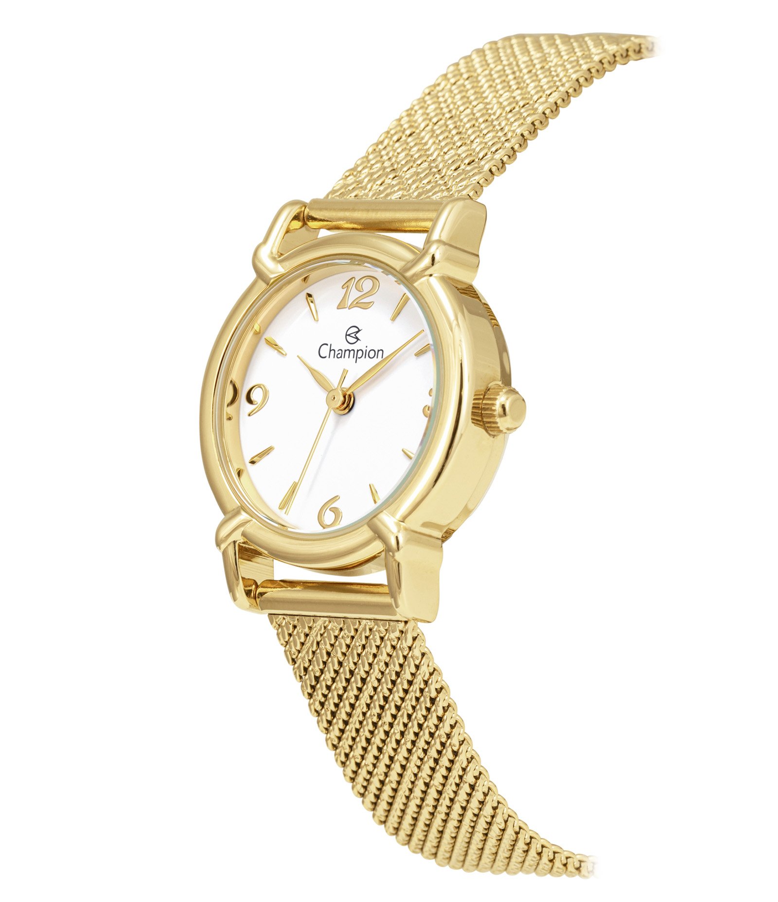 Kit Relógio Analógico Feminino Champion Dourado 2