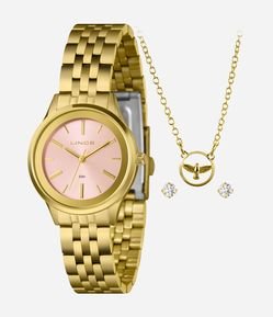 Kit Relógio Analógico Feminino Lince 