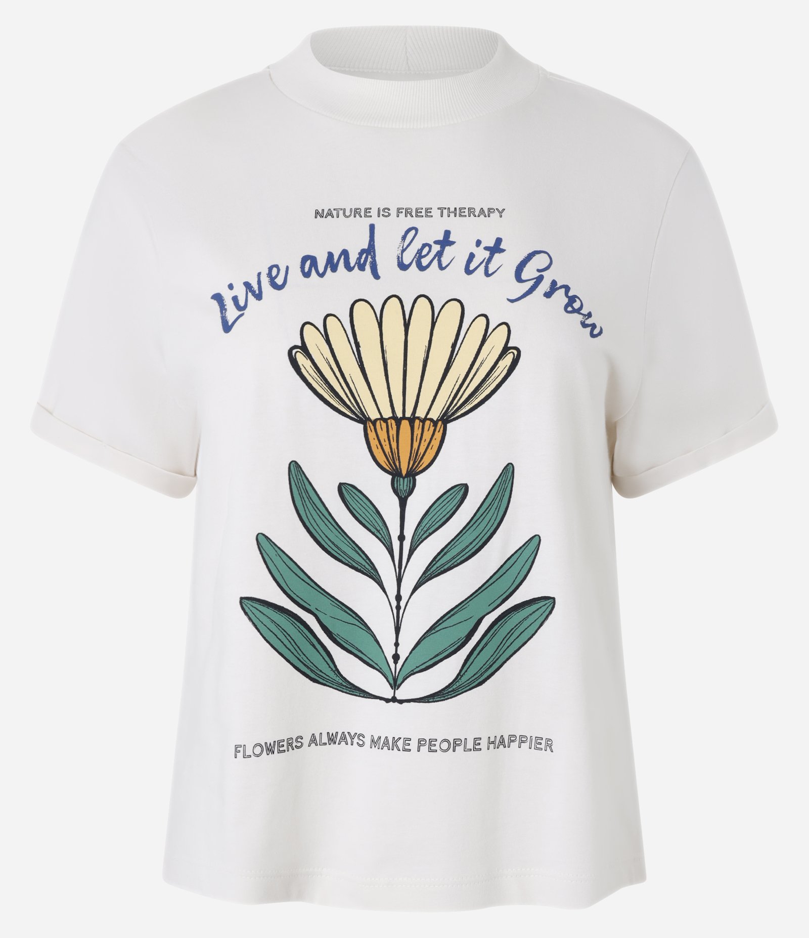 Camiseta em Algodão com Estampa Floral Branco 3
