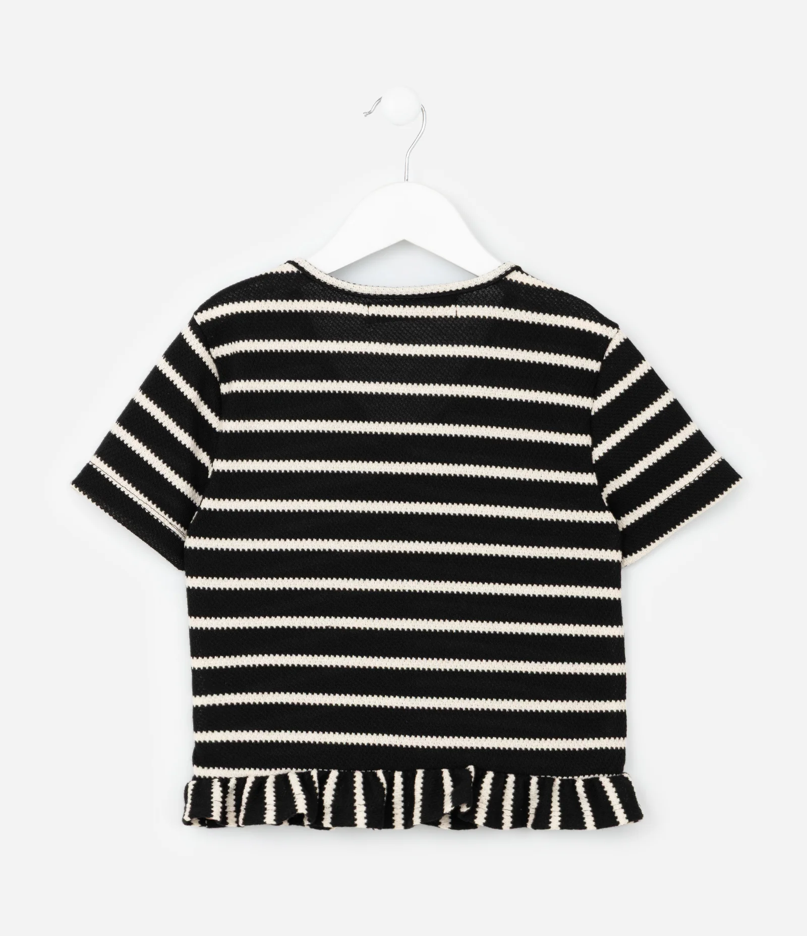 Blusa Infantil com Babadinhos e Lacinhos - Tam 5 a 14  Anos Preto/Branco 2