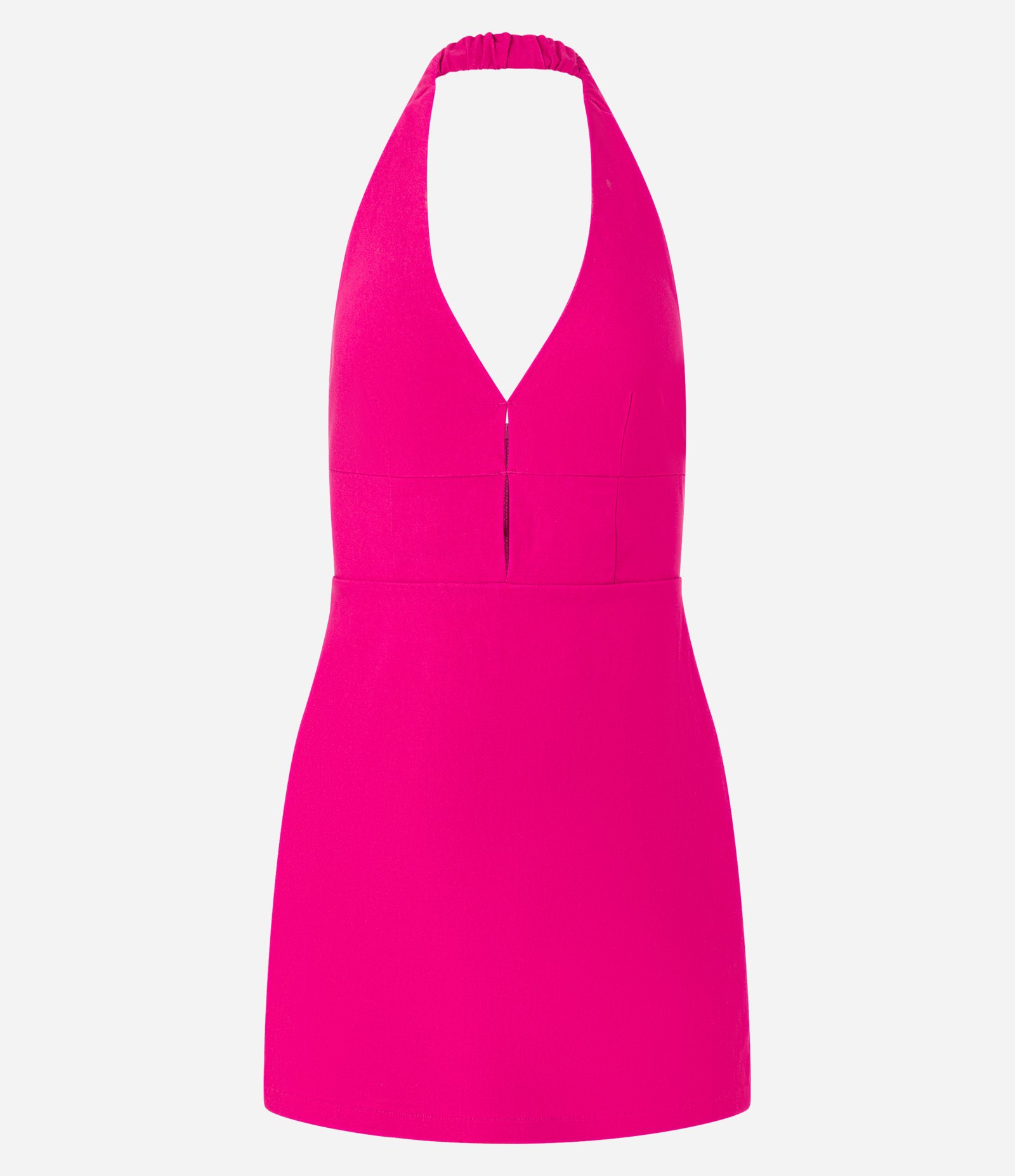 Macaquinho Frente Única em Bengaline com Decote V Rosa 5