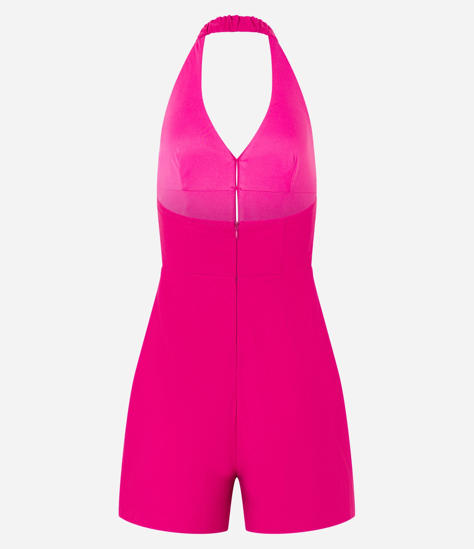 Macaquinho Frente Única em Bengaline com Decote V Rosa 6