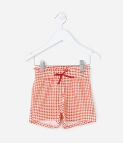 Short Clochard Infantil com Estampa Xadrez - Tam 1 a 6 Anos