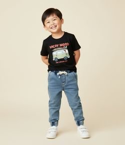 Calça Jogger Infantil em Jeans com Cós Elástico - Tam 1 a 5 Anos