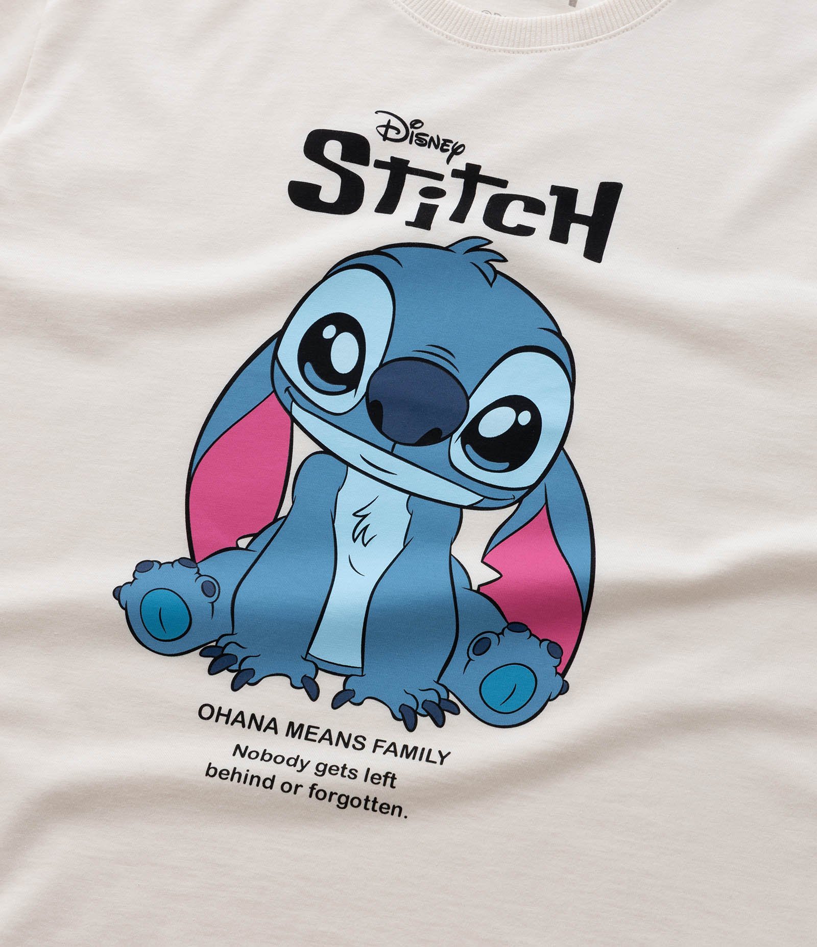 Camiseta Infantil com Estampa Stitch - Tam 5 a 14 Anos Bege 5
