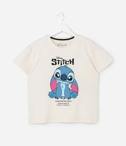 Camiseta Infantil com Estampa Stitch - Tam 5 a 14 Anos