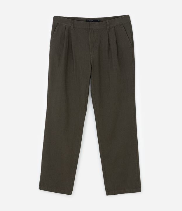 Calça Comfort em Linho com Pregas