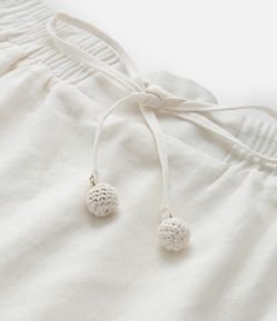 Saia Curta em Linho e Viscose com Amarração no Cós Curve & Plus Size
