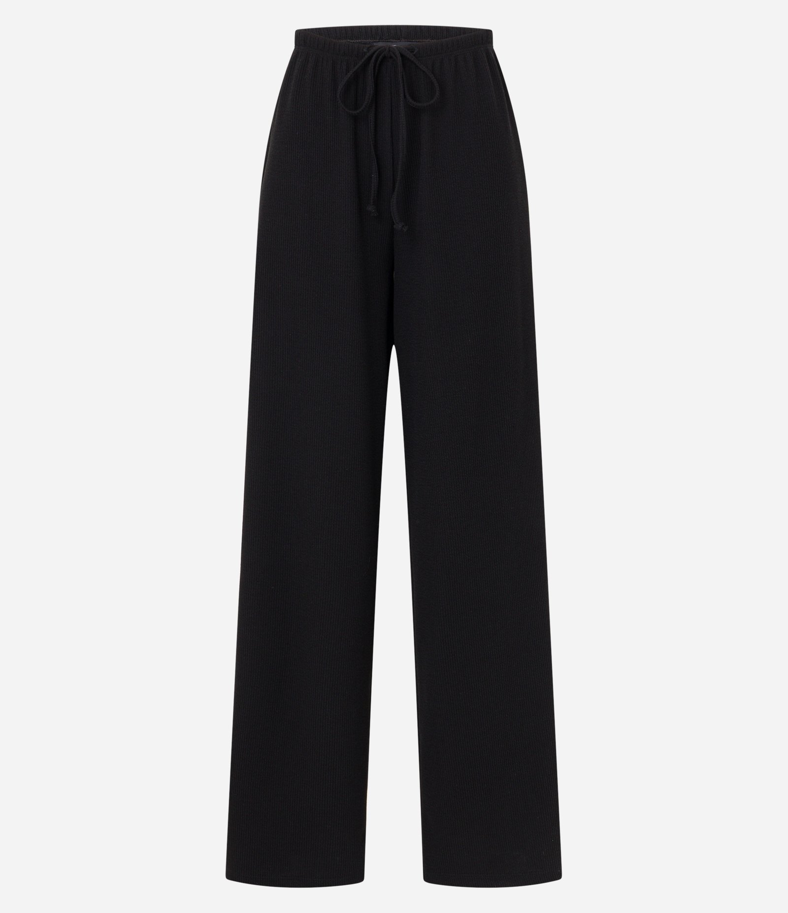 Calça Flare Canelada com Amarração no Cós Preto 6