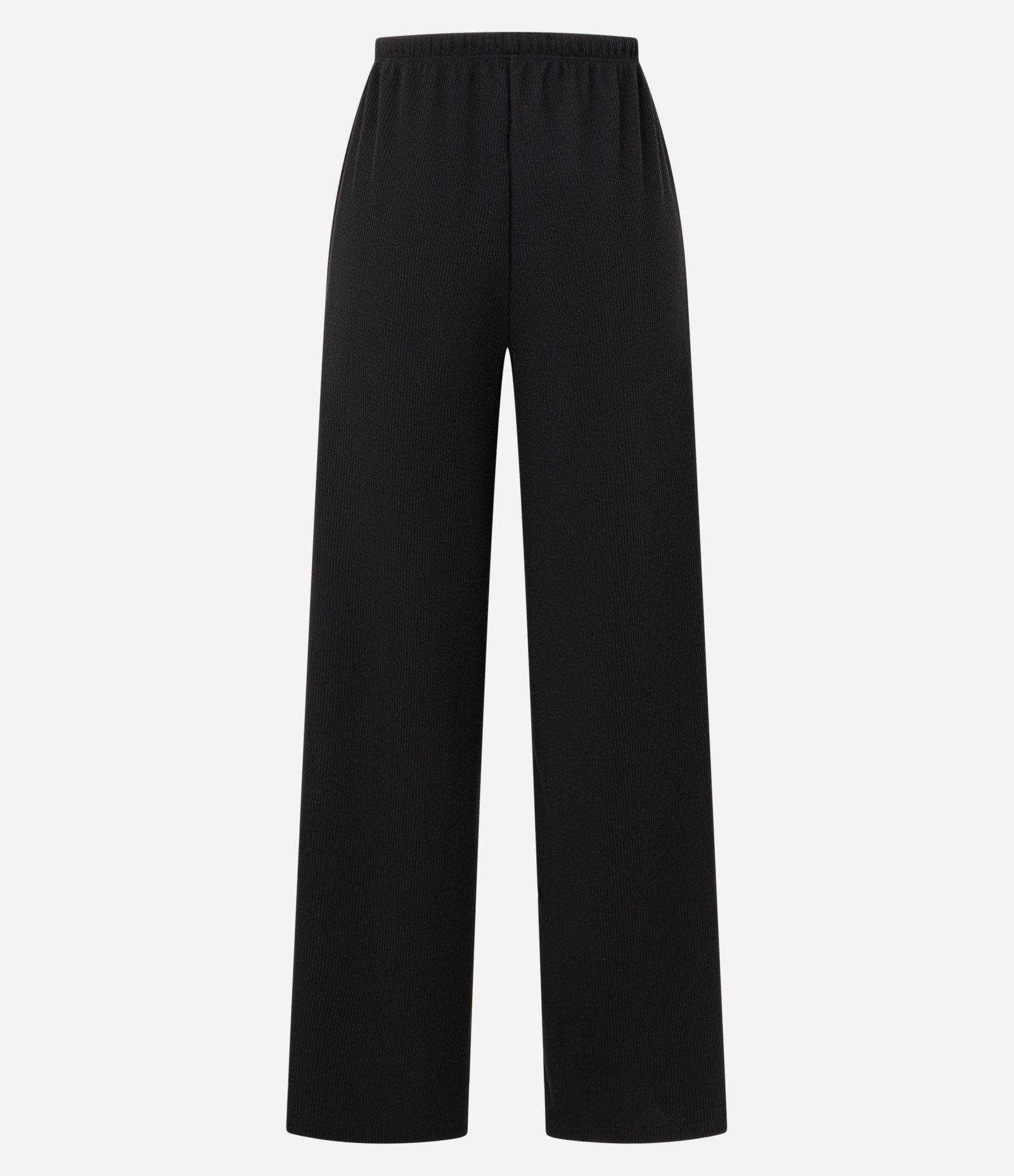 Calça Flare Canelada com Amarração no Cós Preto 8