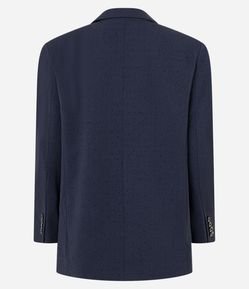 Blazer Regular Alongado e Alfaiatado com Aplicação de Strass