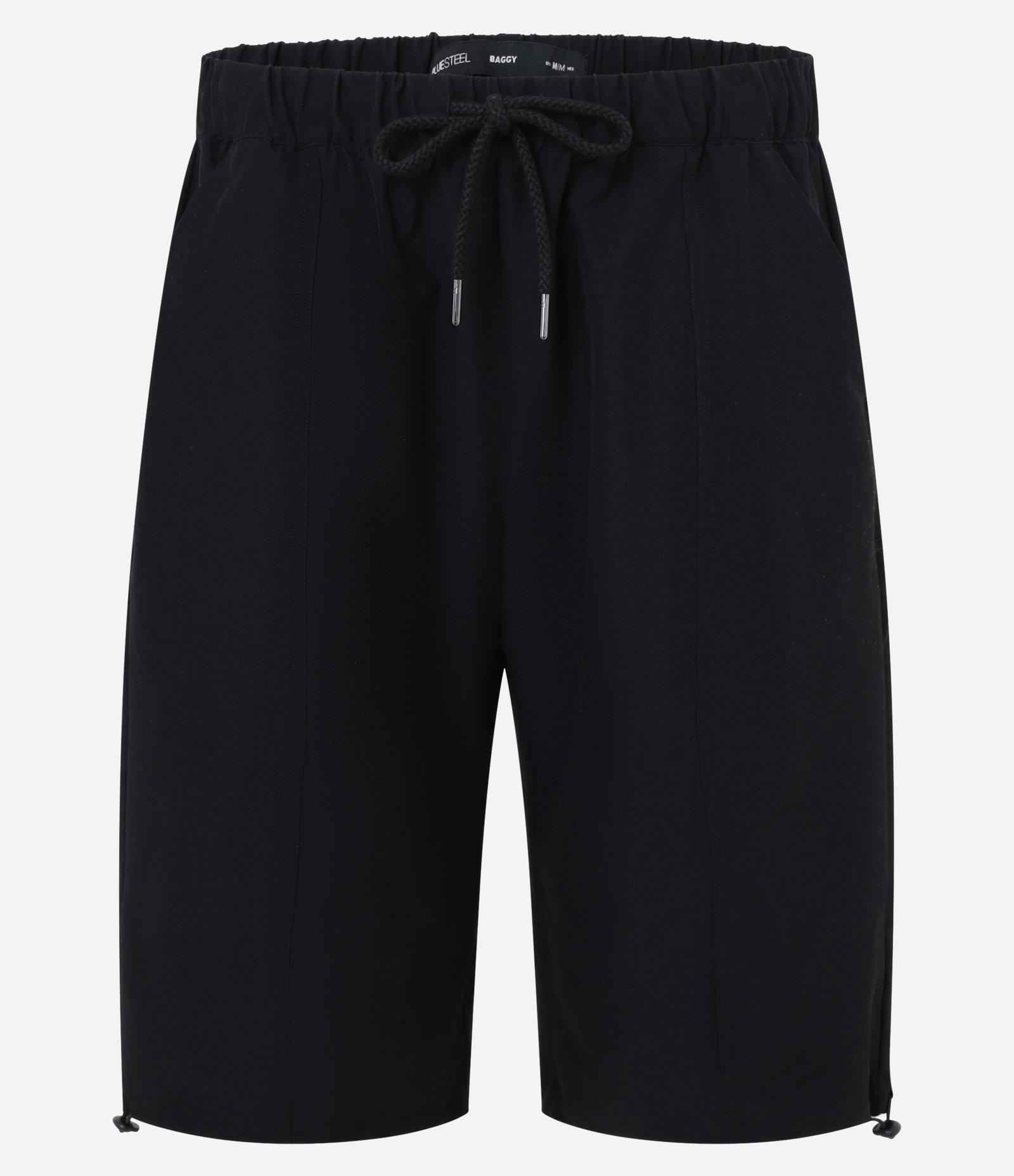 Bermuda Baggy em Poliamida com Bolsos Preto 7