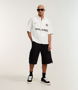 Bermuda Baggy em Poliamida com Bolsos