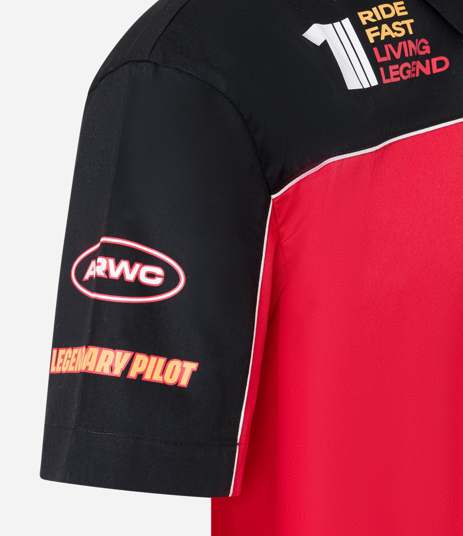 Camisa Boxy em Tricoline com Estampa Estilo Automobilismo e Lettering Vermelho/Preto 6