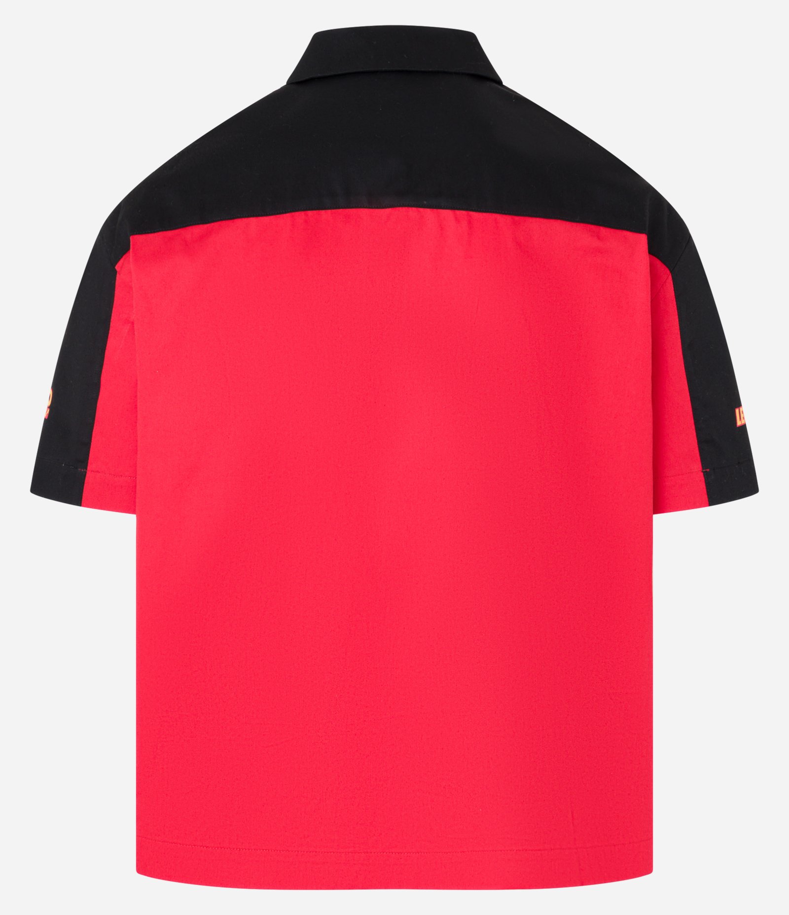 Camisa Boxy em Tricoline com Estampa Estilo Automobilismo e Lettering Vermelho/Preto 7