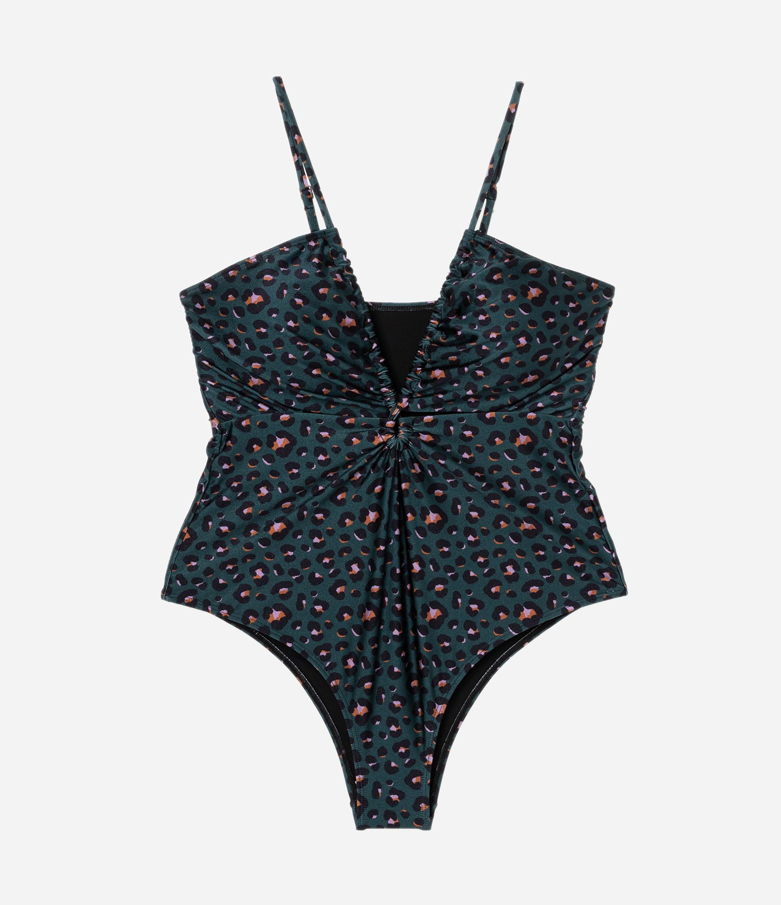 Maiô em Microfibra com Amarração e Estampa Animal Print Brilhosa Curve & Plus Size Azul 5