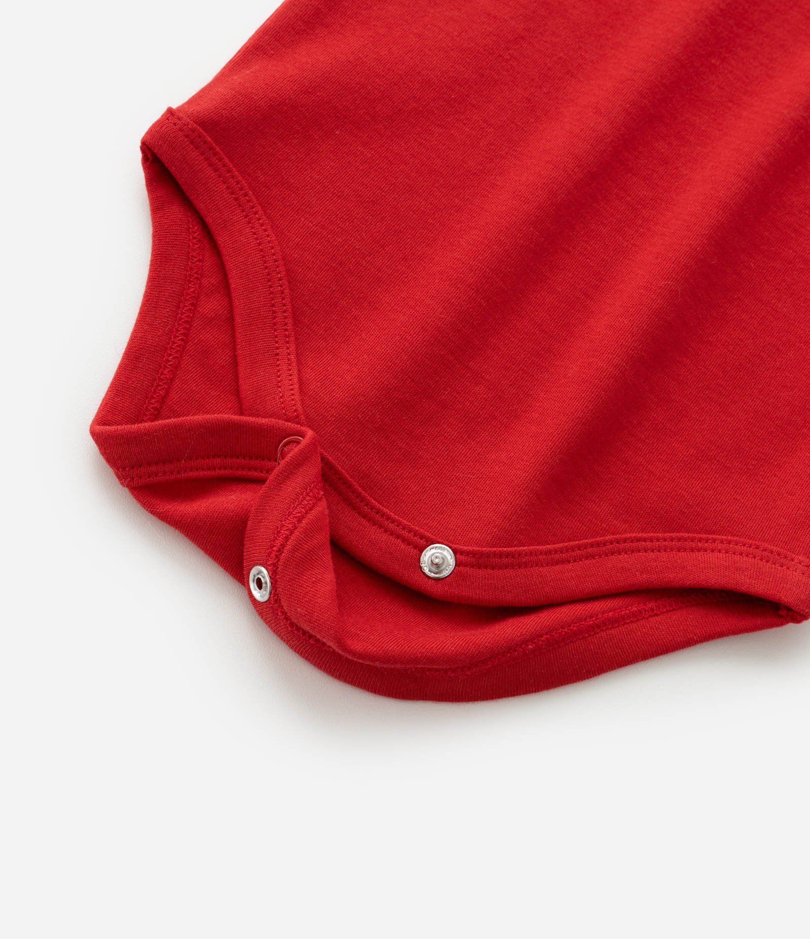 Body Curto Infantil com Gola Polo e Estampa Listrada - Tam 0 a 18 meses Vermelho 6