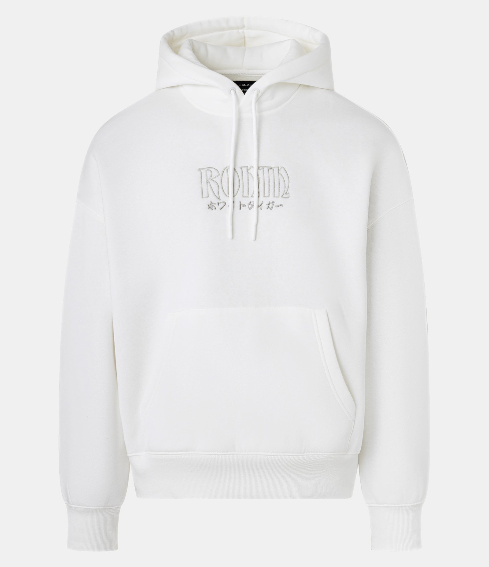 Casaco Boxy em Moletom com Felpa com Capuz e Estampa Oriental e Lettering Branco 6