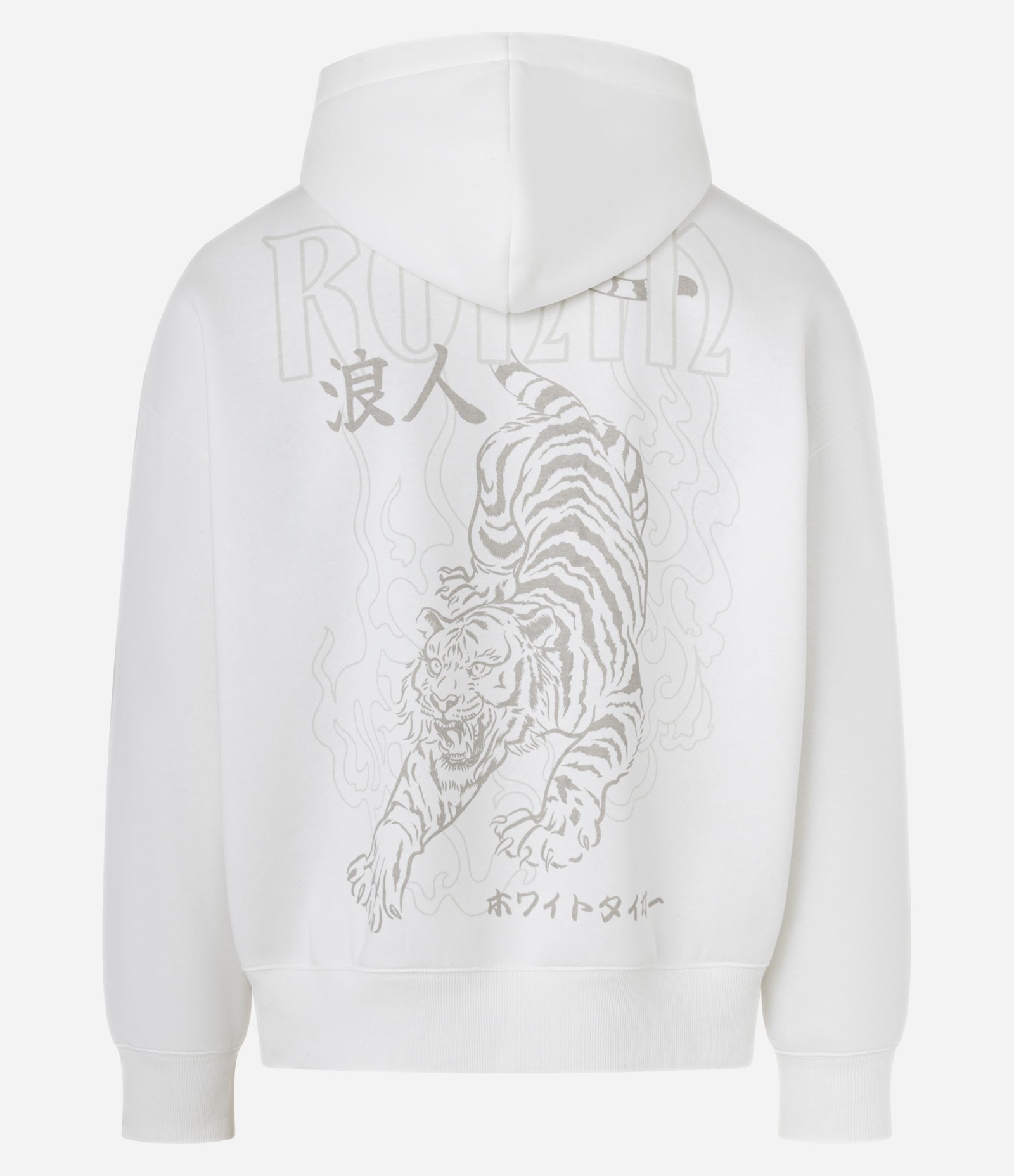 Casaco Boxy em Moletom com Felpa com Capuz e Estampa Oriental e Lettering Branco 7
